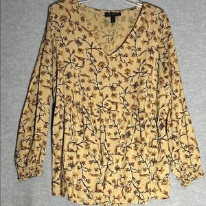 LANE BRYANT Cottage Core Milk Maid Floral Oversized Relaxed Fit Baby Doll Top